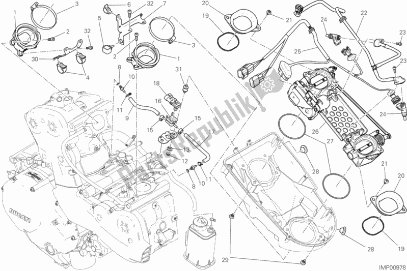 Todas las partes para Cuerpo Del Acelerador de Ducati Monster 1200 R USA 2018